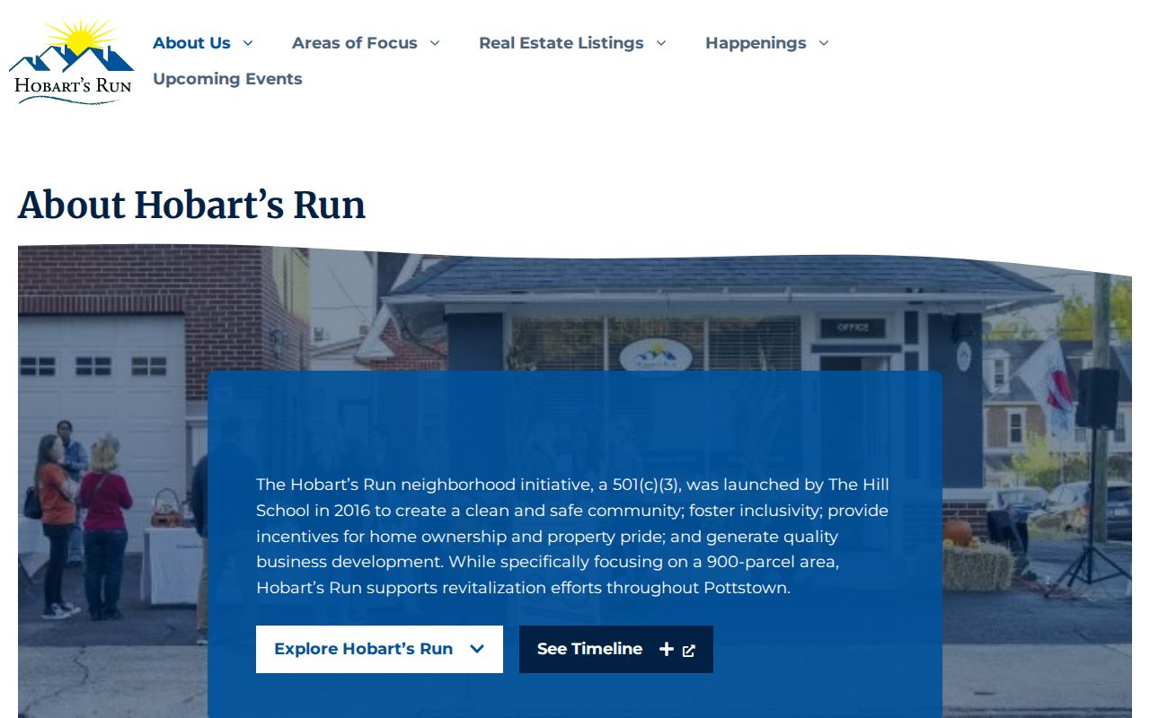 Pottstown neighbors community geography at Hobart's Run