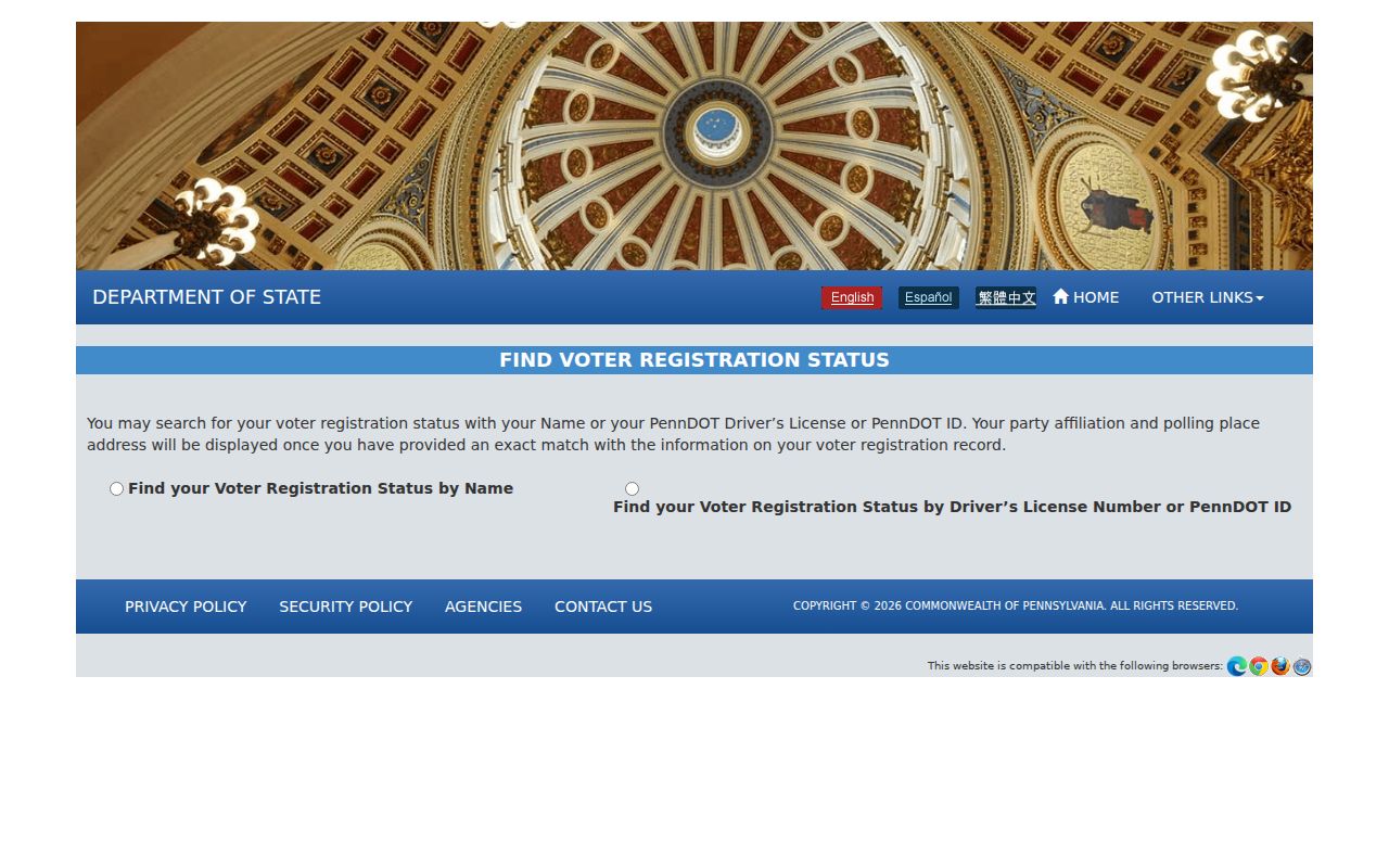 Pottstown residents directory Pennsylvania voter registration status page